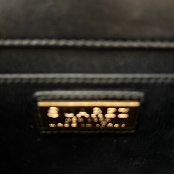 Auth. SUAREZ Italy Genuine Karung Lizard Black MINAUDIÈRE Bag - Picture 5 of 6